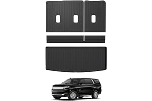 CARESA Cargo Liner Seat Back Cover for Chevrolet Tahoe/GMC Yukon 2021-2024 Accessories(Fit All Model), All Weather TPE Chevy Tahoe Trunk Mat and 3rd Row Backrest Mats
