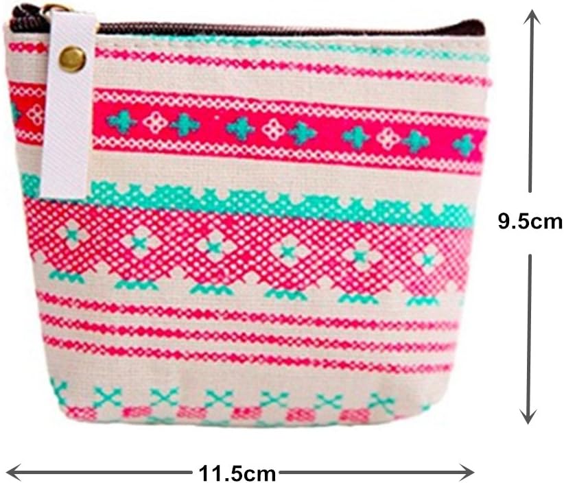Women Canvas Coin Purse, mSure Canvas Coin Purse Pouch Bag for Credit Card ID Card, Keys, Headset, Lipstick, 4 Pieces - Image 5