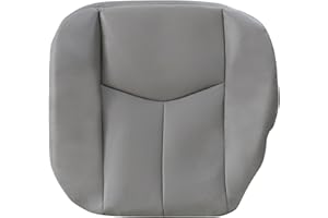Priprilod #922 Gray Microfiber Leather Driver Side Bottom Replacement Seat Cover Compatible with Chevy Silverado Tahoe Suburban Avalanche GMC Sierra Yukon 2003 2004 2005 2006