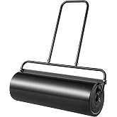 VEVOR Lawn Roller, 61L Sand or Water Filled Yard Roller, with Easy-Turn Plug and U-Shaped Ergonomic Handle for Convenient Push and Pull, Level and Compress Soil for Lawn, Garden, Farm, Park, Black