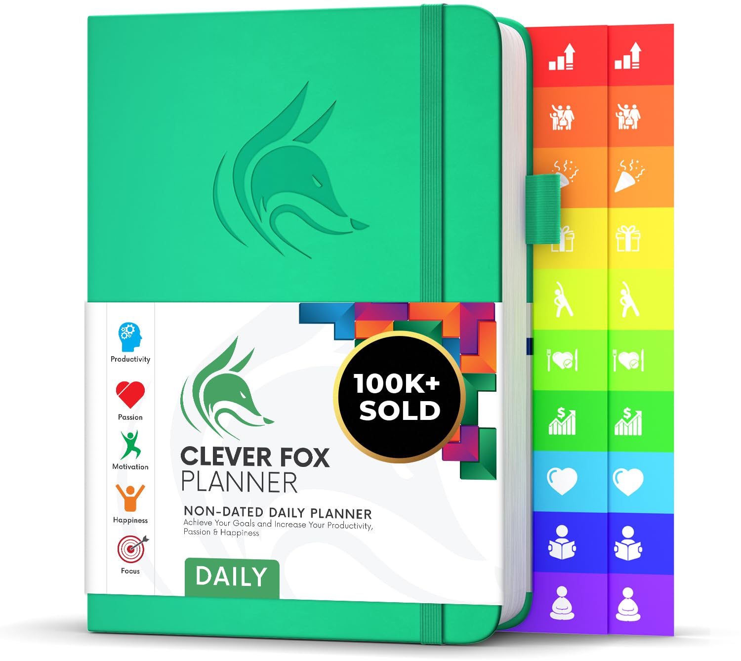 Clever Fox Planner Daily – 6-Month Undated Planner with Hourly Schedule, To-Do List & Time Management – Work & Personal Organizer, A5 (Emerald)