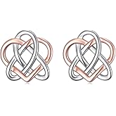 925 Sterling Silver Good Luck Irish Celtic Knot Triangle Vintage Stud Earrings
