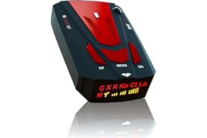 YINZOONAIL Newly Driving Aids V7 Radar Detector for Cars with Led Display, Long Range Detection, Mute Memory, City/Highway Mode Detectors, Ideal Gifts for Cars (Red)