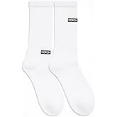 NoRch Crew Cushion Socks White (US Women Size 6-10), Soft Ribbed Cotton Blend | Comfort & Breathable & Durable | Ideal for Athletic and Everyday Wear