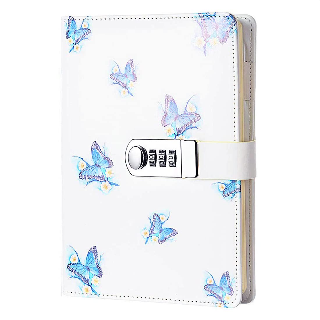 NectaRoy Lock Journal Lockable Diary, PU Leather Cover Writing Notebook with Combination Lock, Travel Journal with Lock, Girl's Diary with Pen Holder, Size 210x150mm — image 1