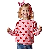 AG AGUU Toddler Baby Girl Valentines Sweatshirt Cute Love Heart Shirt Long Sleeve Holiday Outfits Crew Neck Tops Clothes