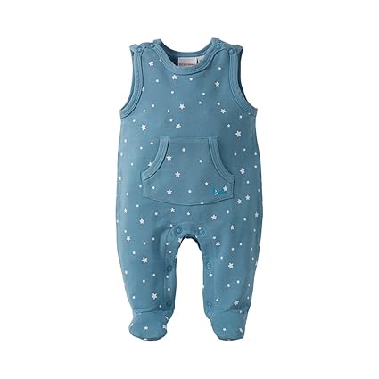 Bornino Sweatstrampler - Strampler mit Sternchen-Print -Baby-Overall mit Druckknöpfen in Schulter- & Schrittbereich für EIN e