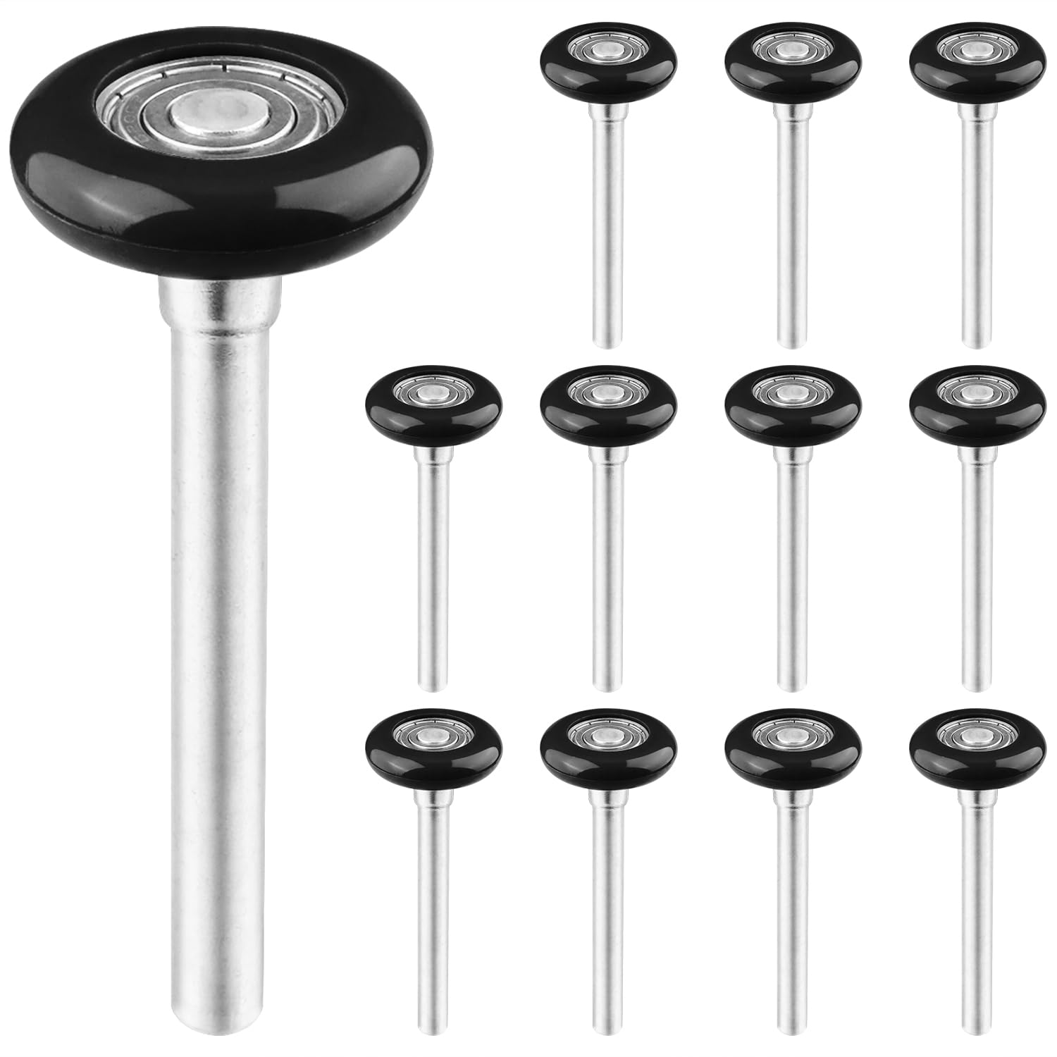Photo 1 of 12 Pack 1.8 Inch Nylon Sealed Garage Door Rollers, Quiet/Durable and High Load, High Performance Bearing, Black, by GENHAKON.