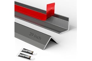 FOSLUOC 10 PCS * 39 Inch Peel and Stick Aluminum Tile Trim, Self Adhesive Kitchen Backsplash Trim Edge, Decorative Tile Liner. Matte Grey.