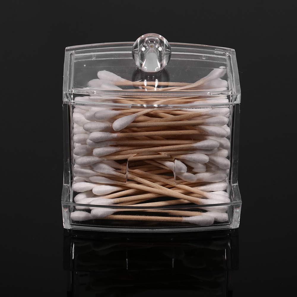 Garosa Cotton Swab Container Organizer Clear Swab Boxes Makeup Storage Organizer with Lid Practical Cosmetics Holder Transparent Holder Case