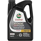 Castrol EDGE High Mileage 5W-30 Advanced Full Synthetic Motor Oil, 5 Quarts