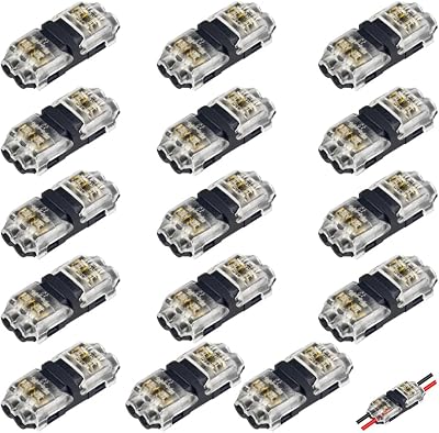 WMYCONGCONG 15x 2 Pin 2 Way I Type Wire Connectors No Strip Low Voltage DC AC