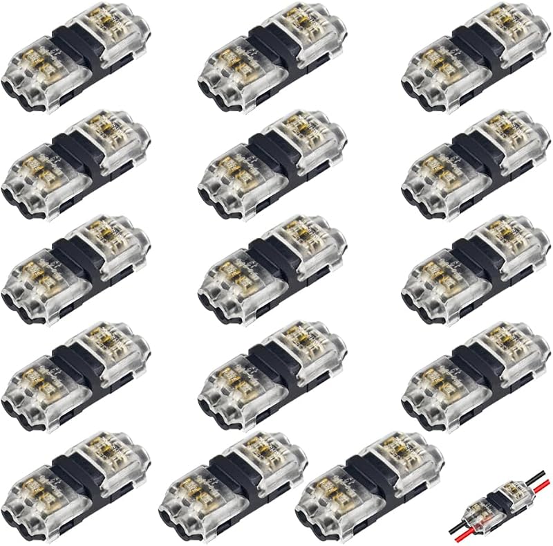 WMYCONGCONG 15x 2 Pin 2 Way I Type Wire Connectors No Strip Low Voltage DC AC