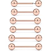 Dyknasz 16G Nipple Piercing Jewelry Internally Threaded Surgical Steel Tongue Rings Variety of Sizes Straight Barbell for Women Men 12mm 14mm 16mm Bar Length