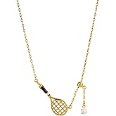 TONLUYAX Gold Tennis Racket Necklace for Women Charm Sports Chain Pendant Necklace Adjustable Jewelry for Tennis Lovers