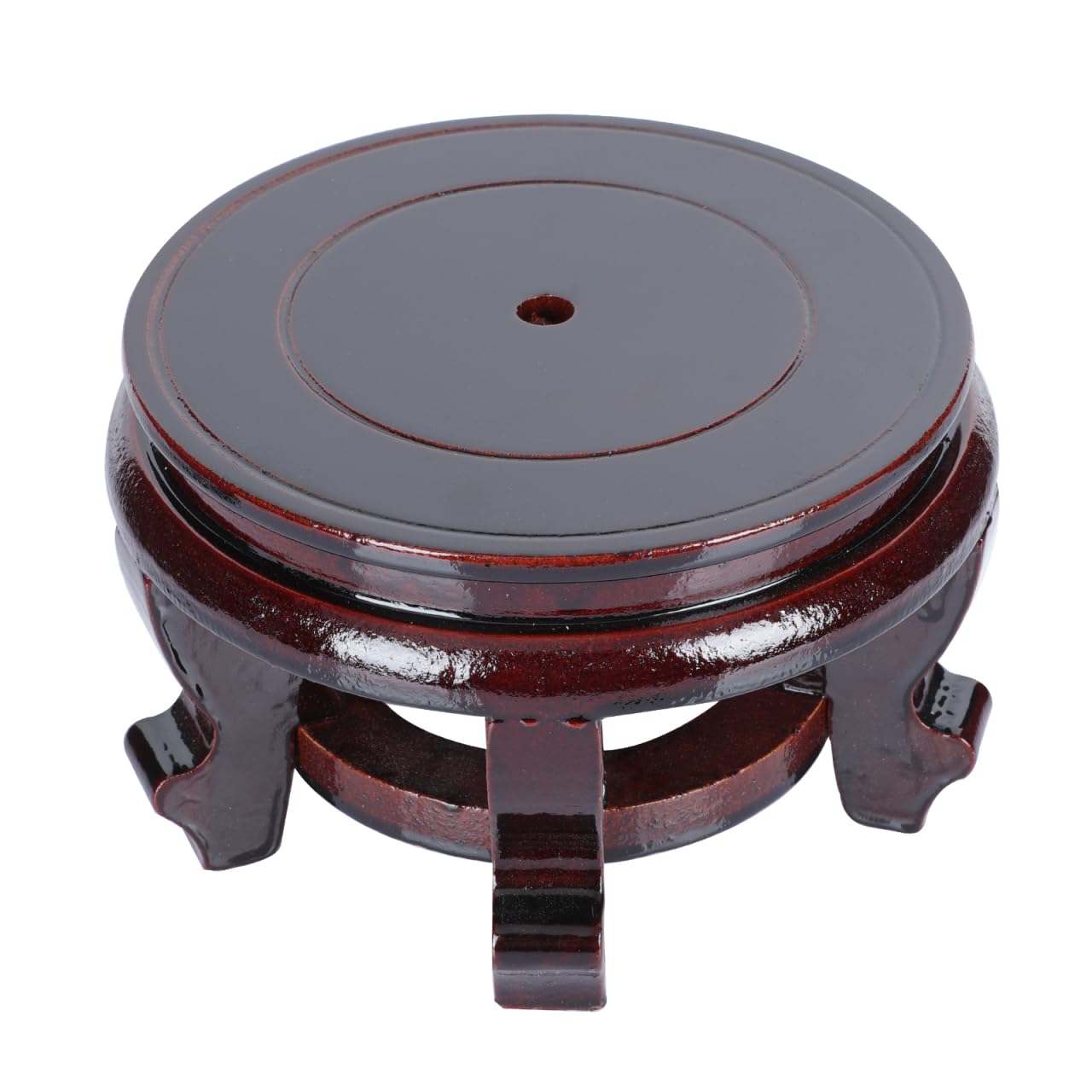 Happyyami Solid Wood Display Base 5.51 Inch Decorative Vase Stand Teapot Holder for Home Office Hotel Display Plinth for Flower Pots Buddha Statues