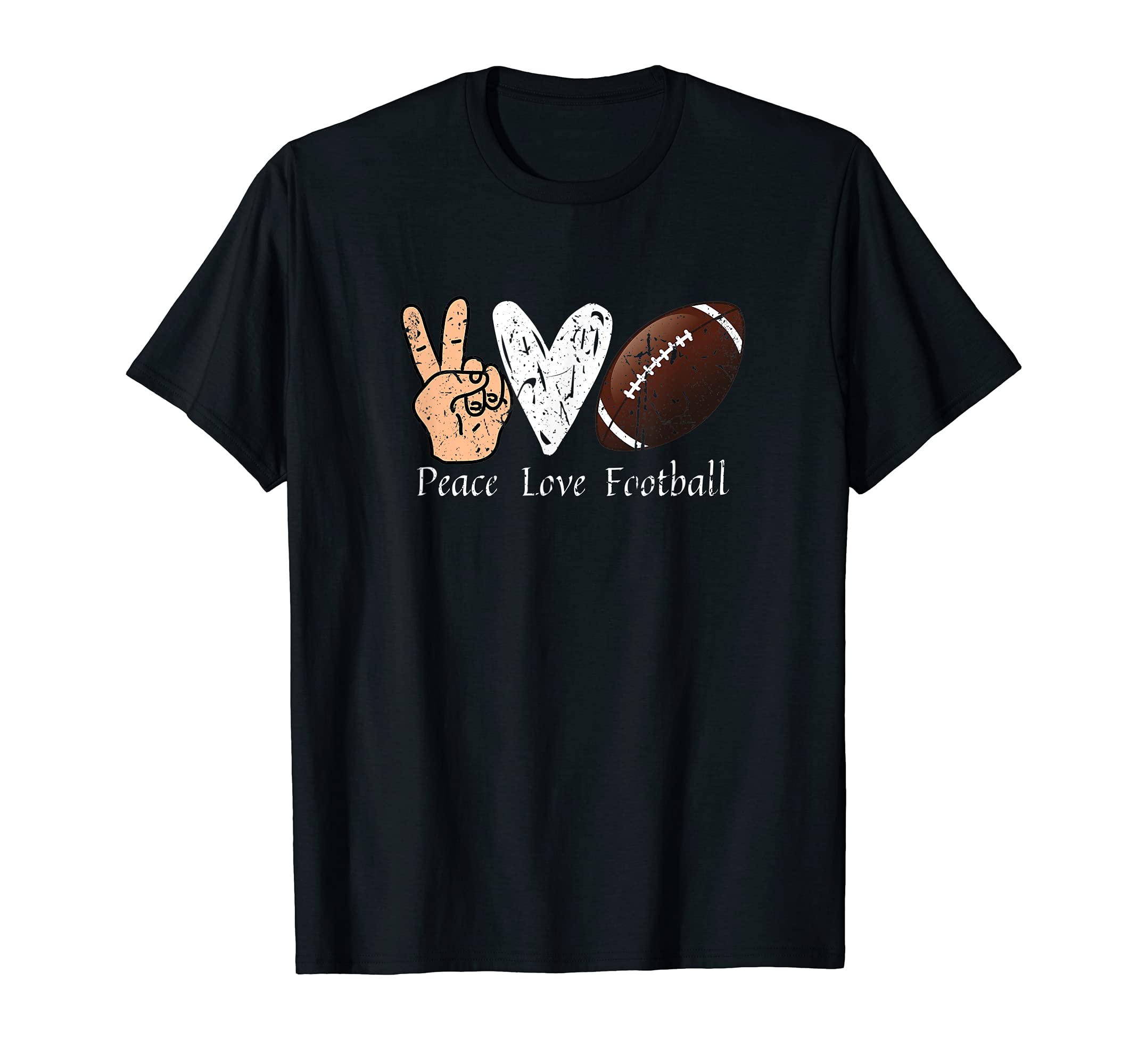 Sports Lover Peace Love Football Ball Design Football T-Shirt