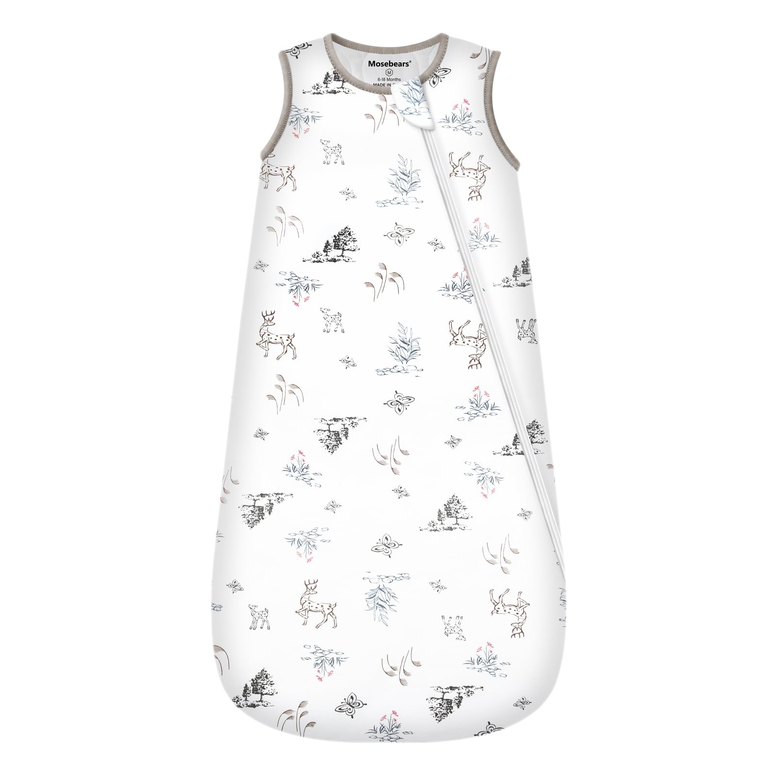 Mosebears Baby Sleeping Bag 2.5 Tog,bamboo Wniter Sleeping Bag Toddler Wearable Blanket for Infant Toddler,Super soft and warm(Forest,0-6 months)