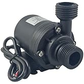 ZAOJIAO DC 12V Brushless Water Pump 1/2'' Male Thread Centrifugal Submersible Pump 800L/H 210GPH 4M/13ft for Fountain Solar Panel Pond Aquarium Water Circulation System Black