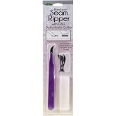 Sullivans 37265 Precision Seam Ripper with Free Buttonhole Cutter, Purple