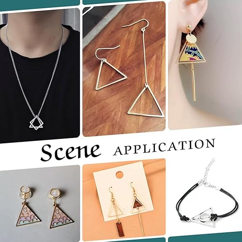 PandaHall 50pcs Triangle Open Bezel Charm Blank Frame Hollow