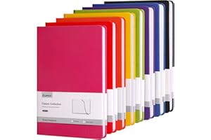 COMIX 8-Pack Lined Journal Notebooks - 240 Page, A5 Hardcover Notebook with Elastic Closure, 5.5"x 8.3"inchs, Ideal for Work,