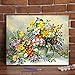Katosca DIY Oil Paint by Number Kits Mixed Flower Drawing on Canvas Art Craft Wall Decor for Adults 16x20inch
