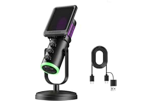 P PUPGSIS PUPGSIS USB Microphone, Condenser Mic for PC PS4/5, Gaming Microphones with Volume Control, Gain Control, Mute Button, Laptop Mic for Recording Vocals, Voice Overs, Streaming, Meeting and YouTube