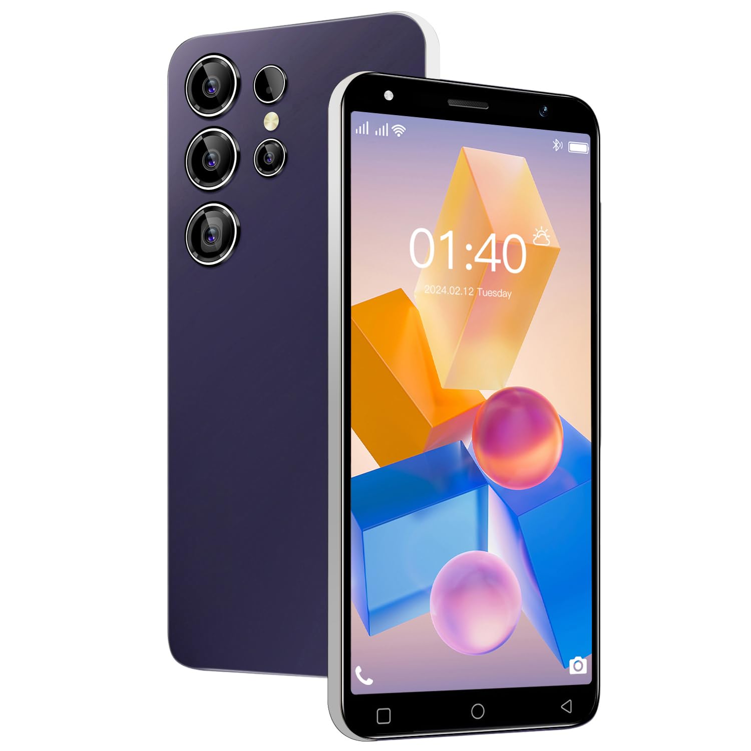 Photo 1 of CostMvp Cheap 4G Mobile Phone, 5.0inch HD Screen, Dual SIM, 16GB ROM/SD to 128GB, Android 10.0 OS, Dual Camera/3500mAh Big Battery/WiFi/GPS/Face Unlock (Purple)