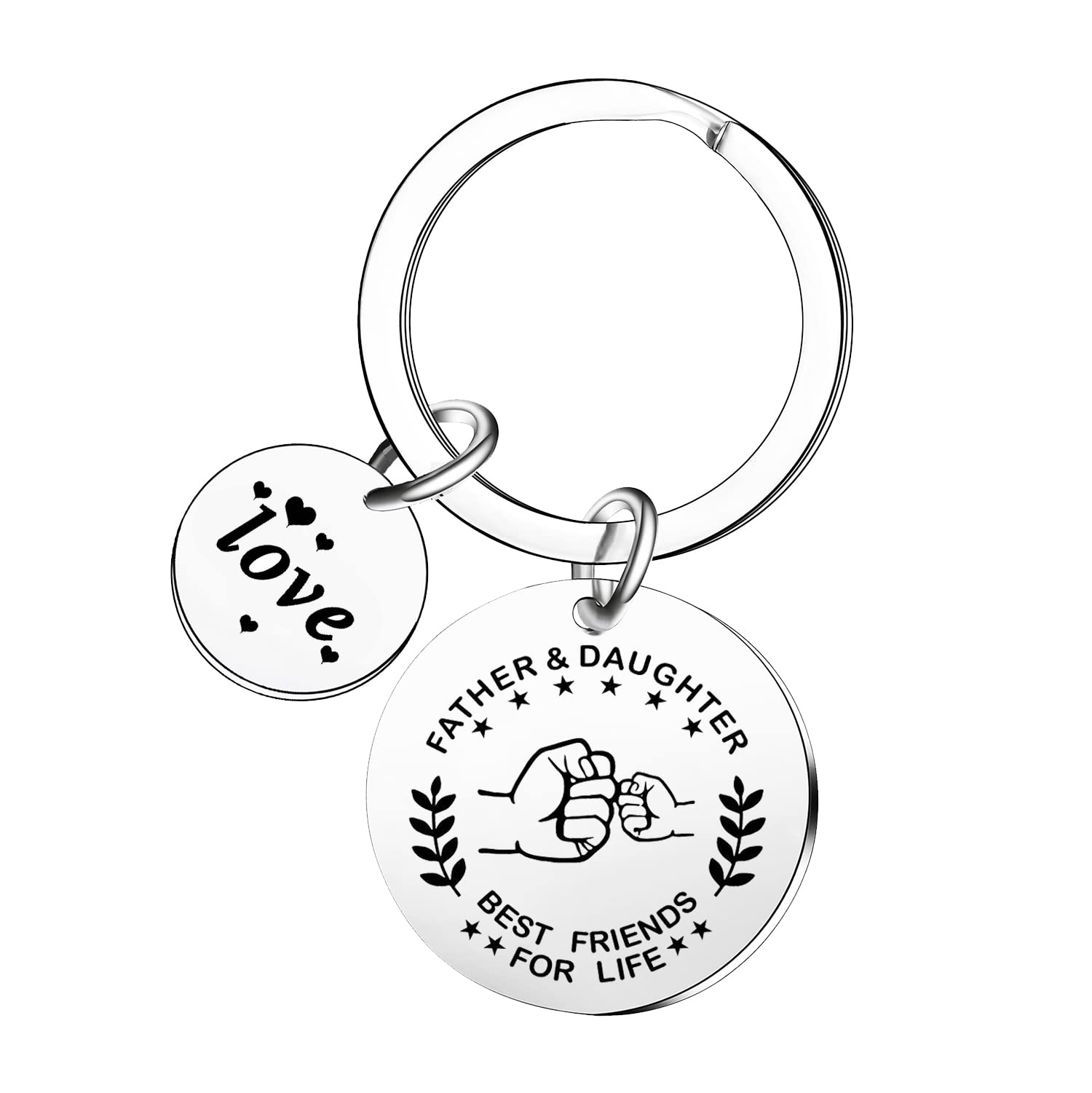 Ghloyza Fathers Keychain Father's Day Cute Gifts From Son Daughter Dad Gifts Birthday Gifts For Daddy Kerings Present Best Friends For Life Family Gifts Keyring For Men (father and daughter)