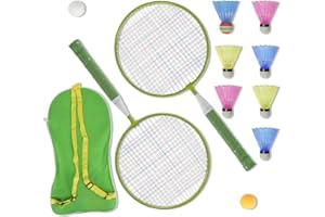 STAIC Kids Badminton Set of 2 Rackets with Birdies Carrying Bag for Boys Girls,Ultralight Children's Badminton Racquets for Starter Players Toddler Indoor Backyard Sporting