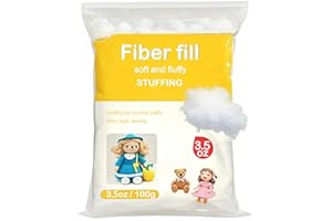 DROUNPHI 3.5oz Premium Polyester Fiber Fill Stuffing for Crafts, Soft Fiber Filling Stuffing for Stuffed Animals Crochets Dolls Sewing Projects, Fluffy Washable, 100g