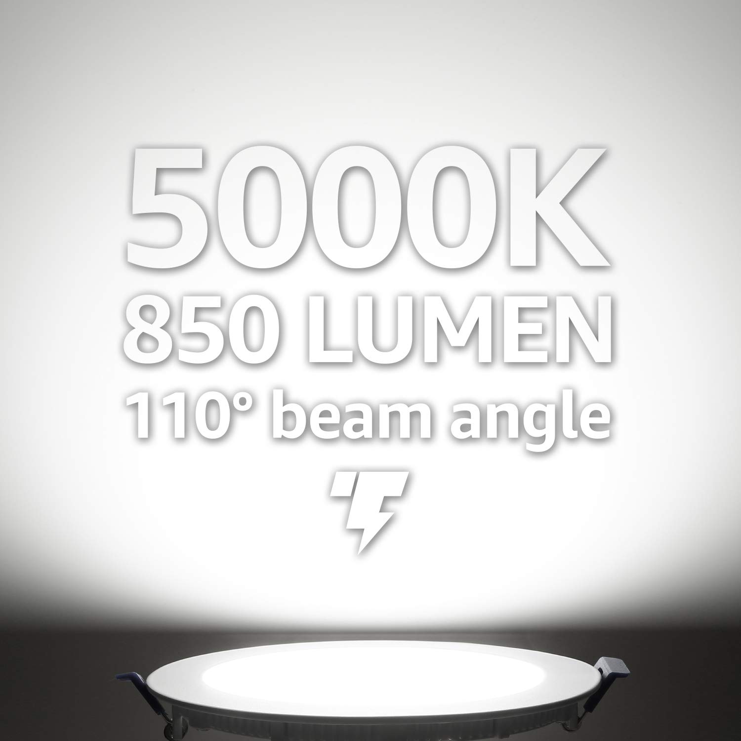 TORCHSTAR Essential Series 12W 6 Inch Low Profile Ultra-Thin Recessed Ceiling Light with Junction Box, 5000K Daylight, Dimmable Can-Killer Downlight, 850lm 100W Eqv. ETL and Energy Star, Pack of 6