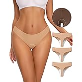 NIASOUL Thongs for Women Seamless Thong Panty Liners No Show Breathable G-Strings Workout Underwear