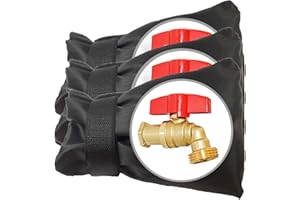 POROLIR Outdoor Faucet Covers for Winter Freeze Protection, Upgraded Thicken 8.5" H x 6.1" W Outside Garden Faucet Socks for Winter Waterproof Reusable Insulated Spigot Hose Bibs Cover, 3 Pack Black