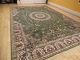 Stunning Green Silk Rug Persian Area Rugs Green Ivory Foyer Rugs Indoor Door Mats Green 2x3 Small Rugs Bedrooms (2'x4' Kitchen/Door Mat)