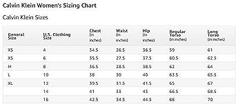 calvin klein swimsuit size chart