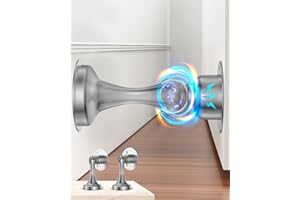 WINONLY Door Stoppers Magnetic Door Catch, Stainless Steel Magnetic Door Stop 2 Pack, Double-Sided Adhesive Tape, No Drilling, Screws for Stronger Mount, Holder Your Door Open for Wide Doors