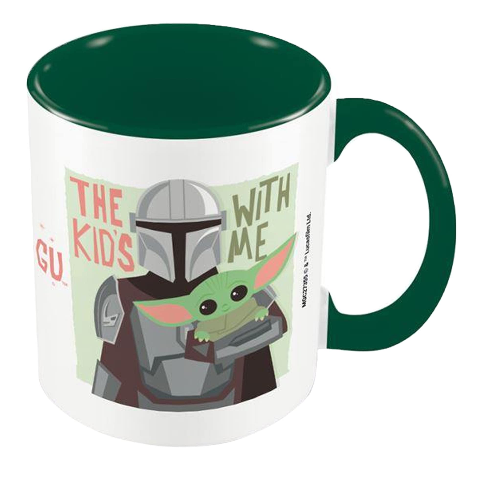 Star Wars: The Mandalorian Mug in Presentation Gift Box (The Kid's with Me Design) 11oz Ceramic Mug - Official Merchandise, Black