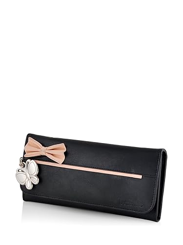 Butterflies Womens Wallet (Black) (BNS 2379BK)