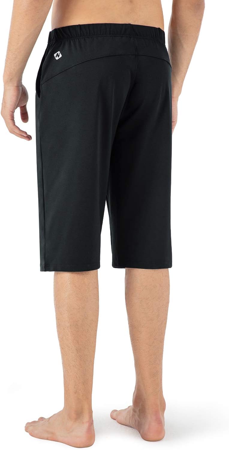 Naviskin Men's 14" Inches Athletic Shorts Lightweight Home Workout Yoga Fitness Walking Running Casual Shorts with Pockets: Clothing