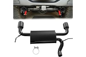 BoardRoad Exhaust Muffler System Cat-Back Black Dual CatBack For 2007-2018 Wrangler JK 2/4DR