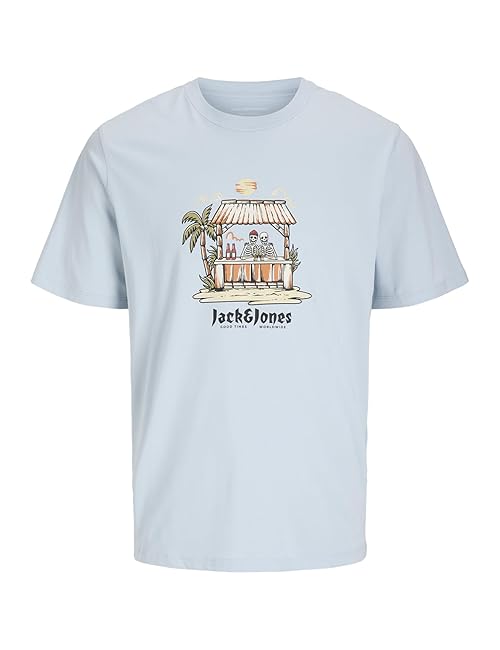 JACK & JONES Men's Jorskull Coast Tee Ss Crew Neck Jnr, Skyway, 10 Years