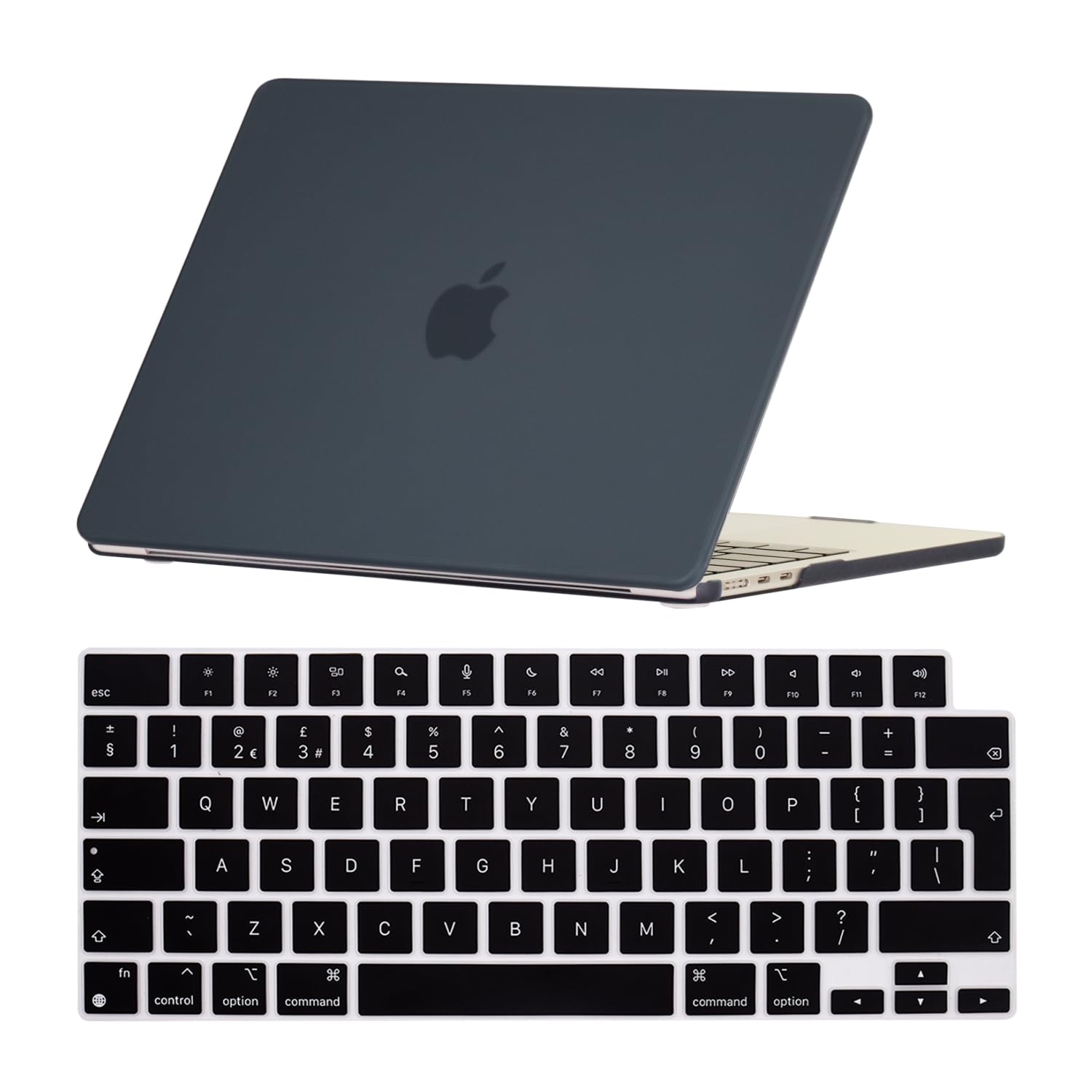 Se7enline Compatible with 2023 2024 MacBook Air 15 inch Case M4 M3 M2 for Mac Air 15.3-inch M4 M3 M2 Chip Model A2941/A3114/A3241 Laptop Protective Hard Shell Case with Keyboard Cover Skin,Matte Black