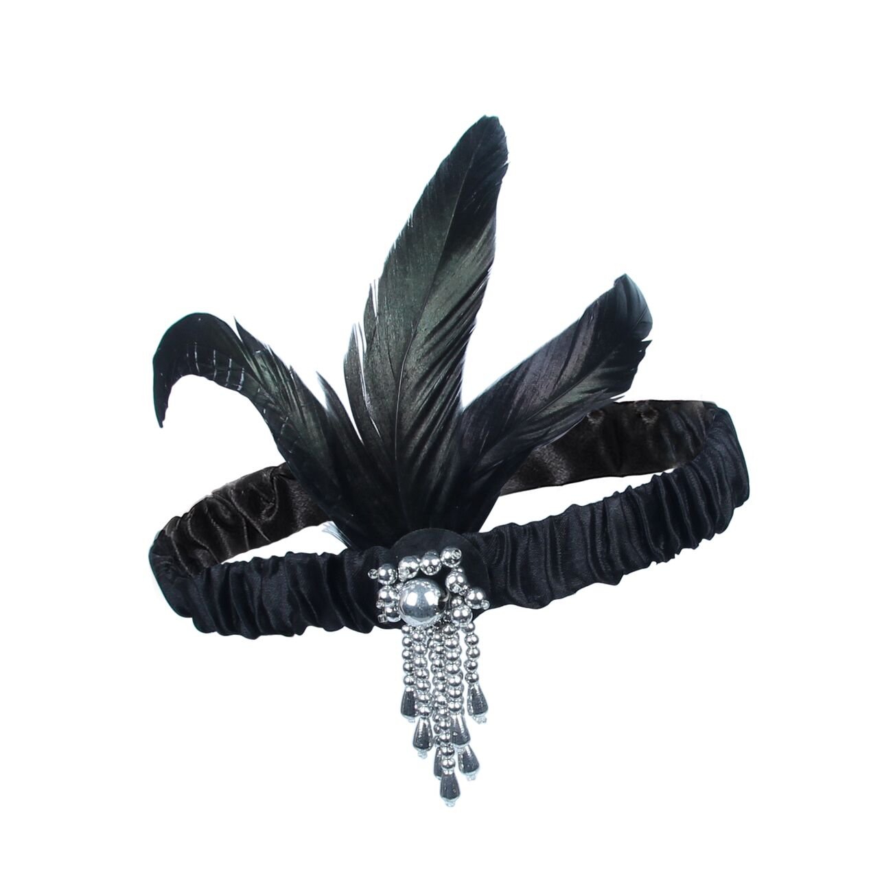 ResPai 1920s Accessories Fashion Set Roaring 20\'s Great Gatsby Theme Party Flapper Headband Headpiece Long Black Gloves Necklace Cigarette Holder Costume Accessories For Women (Elizabeth)