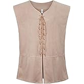 frawirshau Men's Medieval Renaissance Vest Costume Pirate Gothic Steampunk Waistcoat