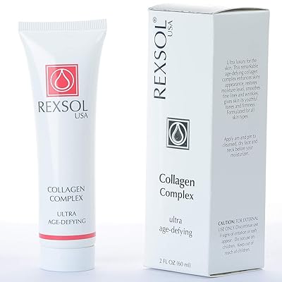 REXSOL Collagen Complex Ultra Age-Defying | With Pure Vitamin E | Beeswax &amp; Safflower Oil | Enhances skin appearance | Restores fine lines and wrinkles | Gives skin its youthful tone. (60 ml/2 fl oz)