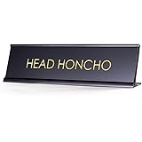 HEAD HONCHO - Black Desk Name Plate for Boss