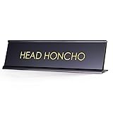 Head Honcho - Black Desk Sign Name Plate for Boss