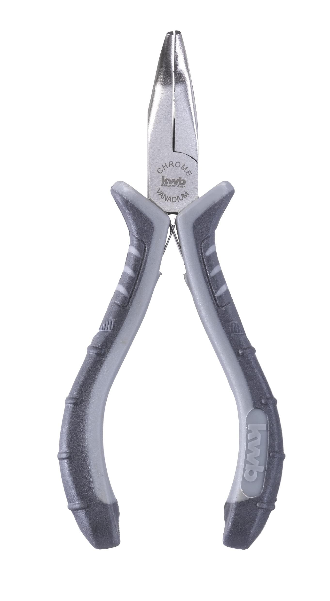 kwb 389610 Electronics Telephone Pliers/Flat Round Pliers 120 mm, Curved Shape, self-Opening, 2-Component Handle